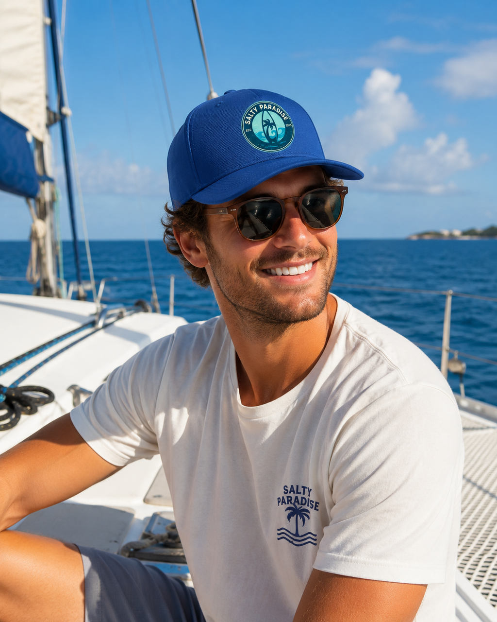 SALTY PARADISE SURBOARD LOGO BASEBALL CAP