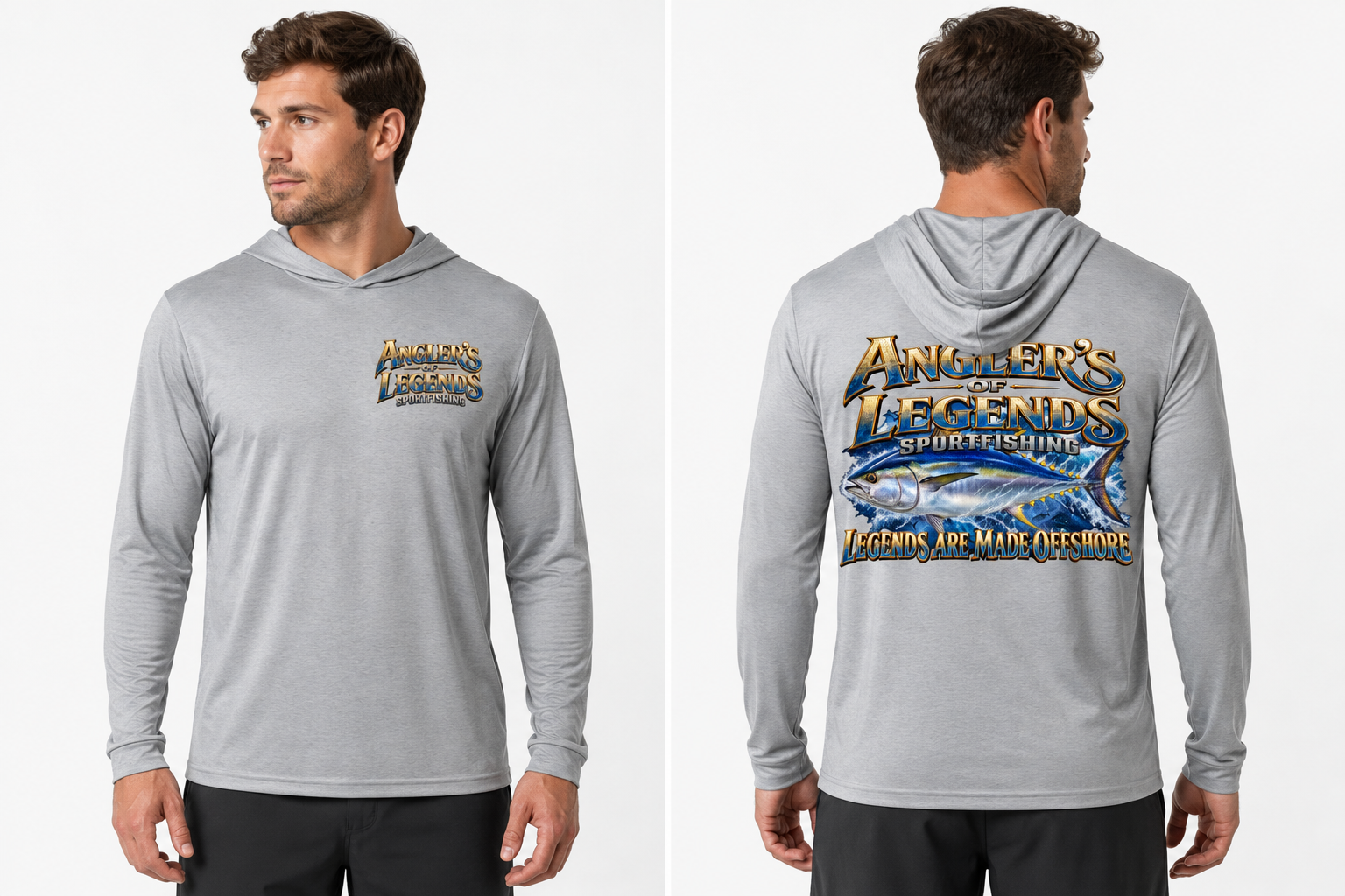 ANGLERS OF LEGENDS SPORTFISHING PERFORMANCE HOODIE TUNA EDITION