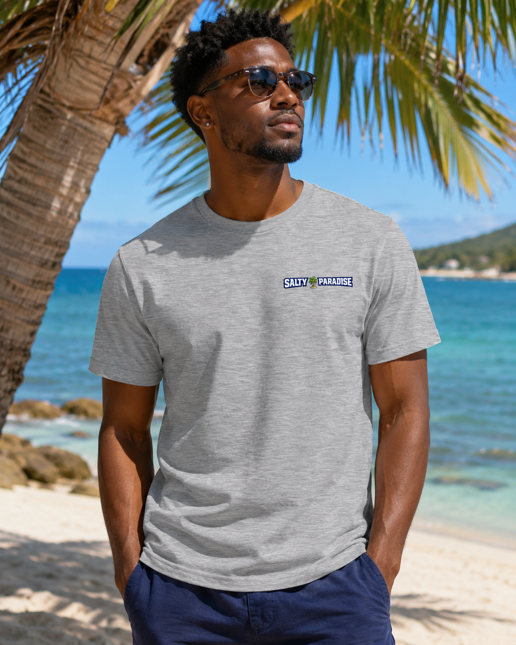 SALTY PARADISE PALM TREE Graphic Tee