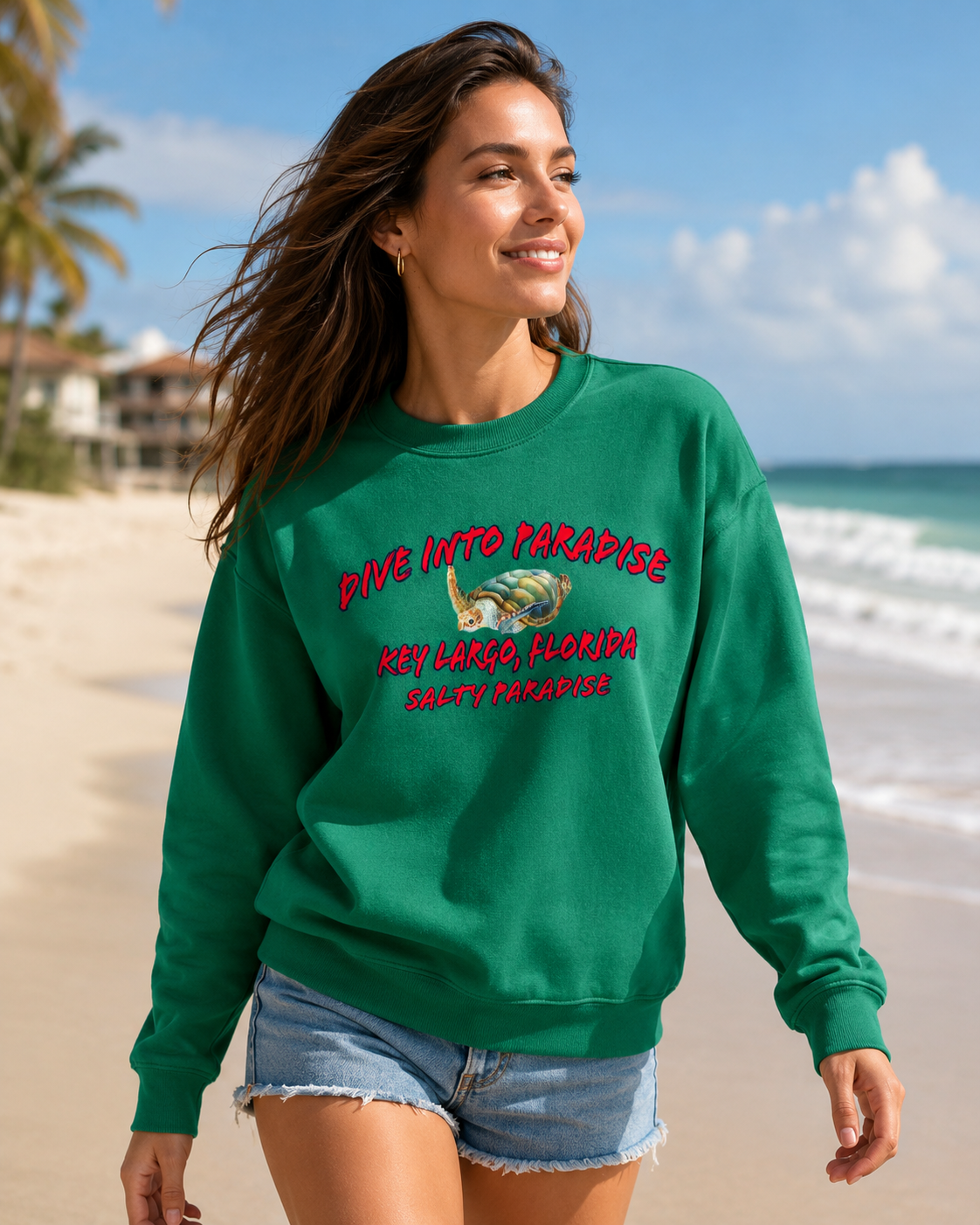 DIVE INTO PARADISE CREWNECK SWEATSHIRT