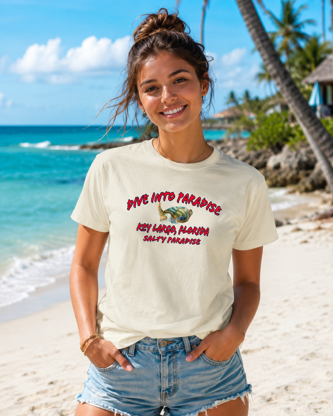 DIVE INTO PARADISE Womans's Graphic Tee