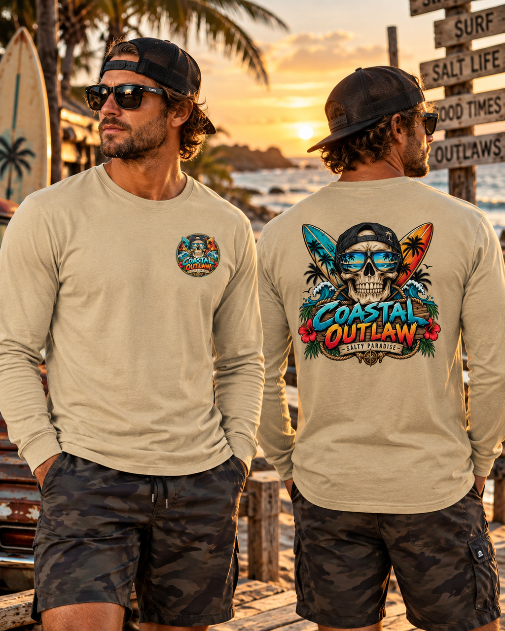 SALTY PARADISE COASTAL OUTLAW GRAPHIC LONG SLEEVE