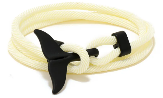 Salty Paradise Nautical Whale Tail Rope Bracelet & Necklace – Adjustable Coastal Jewelry