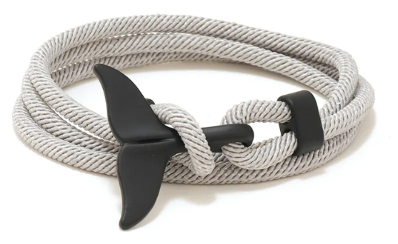 Salty Paradise Nautical Whale Tail Rope Bracelet & Necklace – Adjustable Coastal Jewelry