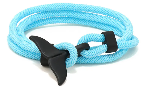 Salty Paradise Nautical Whale Tail Rope Bracelet & Necklace – Adjustable Coastal Jewelry