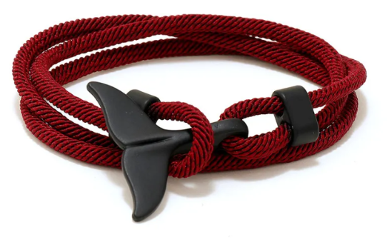 Salty Paradise Nautical Whale Tail Rope Bracelet & Necklace – Adjustable Coastal Jewelry