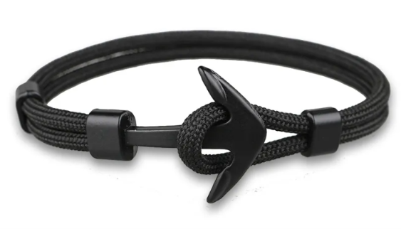Salty Paradise Nautical Anchor Rope Bracelet – Alloy Anchor | 10 Colors Available