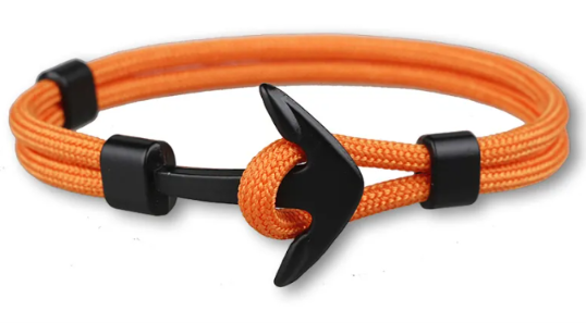 Salty Paradise Nautical Anchor Rope Bracelet – Alloy Anchor | 10 Colors Available