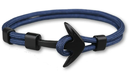 Salty Paradise Nautical Anchor Rope Bracelet – Alloy Anchor | 10 Colors Available