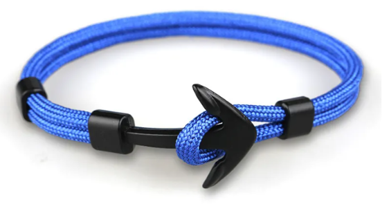 Salty Paradise Nautical Anchor Rope Bracelet – Alloy Anchor | 10 Colors Available
