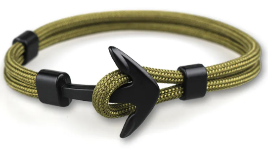 Salty Paradise Nautical Anchor Rope Bracelet – Alloy Anchor | 10 Colors Available