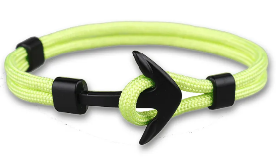 Salty Paradise Nautical Anchor Rope Bracelet – Alloy Anchor | 10 Colors Available