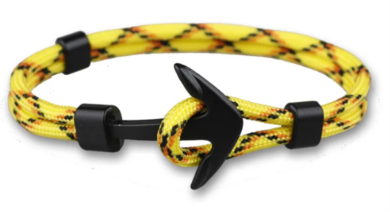 Salty Paradise Nautical Anchor Rope Bracelet – Alloy Anchor | 10 Colors Available
