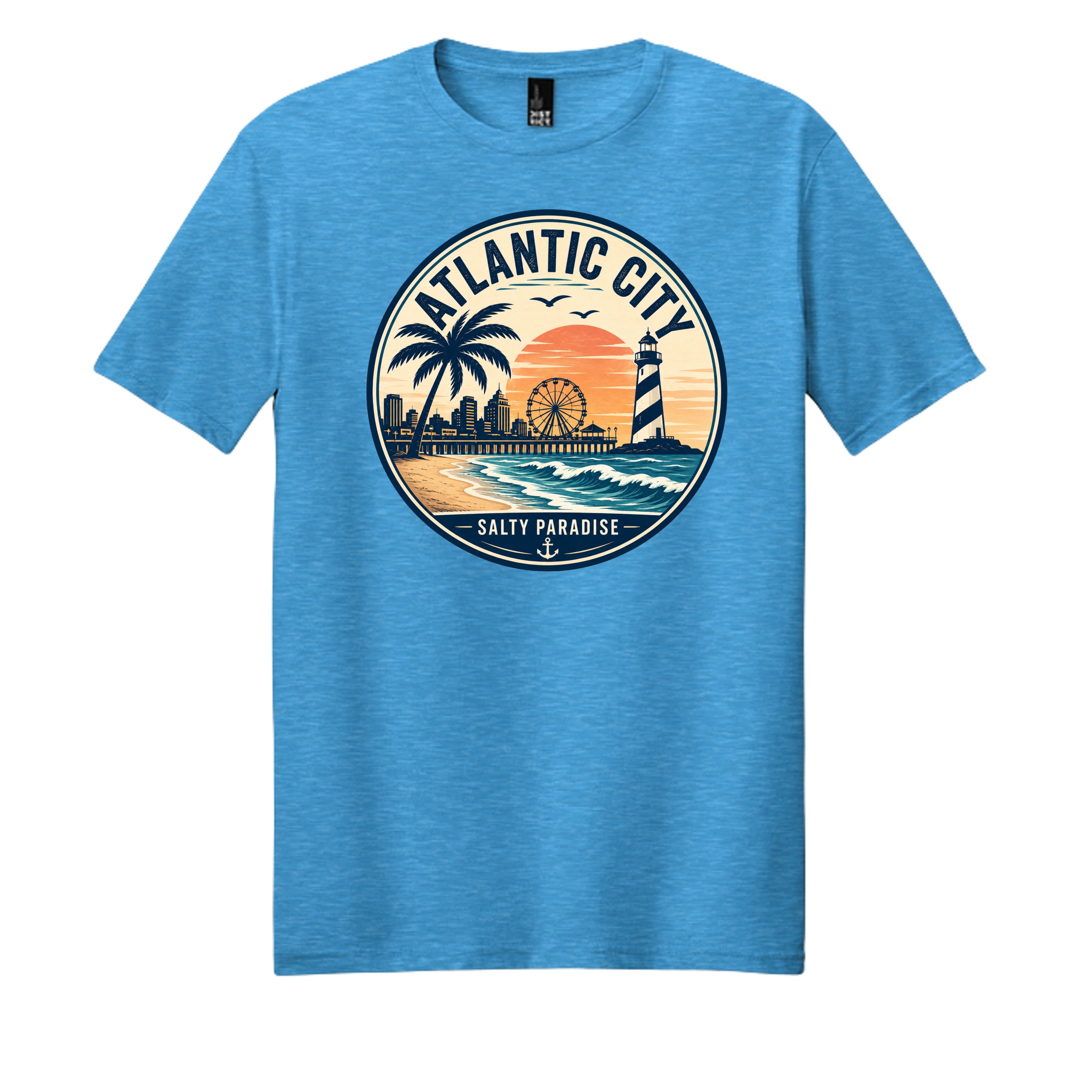 Heathered Bright Turquoise - DM108 - FRONT