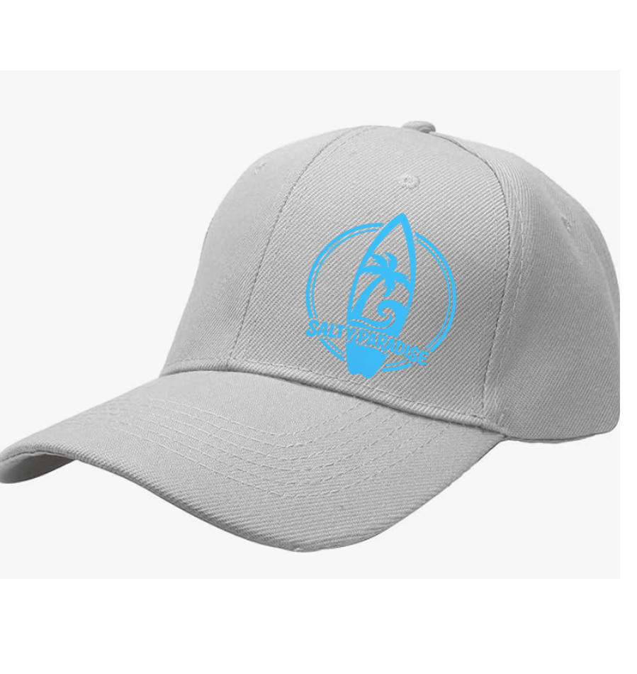 SALTY PARADISE VERTICAL SURFBOARD LOGO COTTON TWILL BASEBALL CAP-FREE SHIPPING